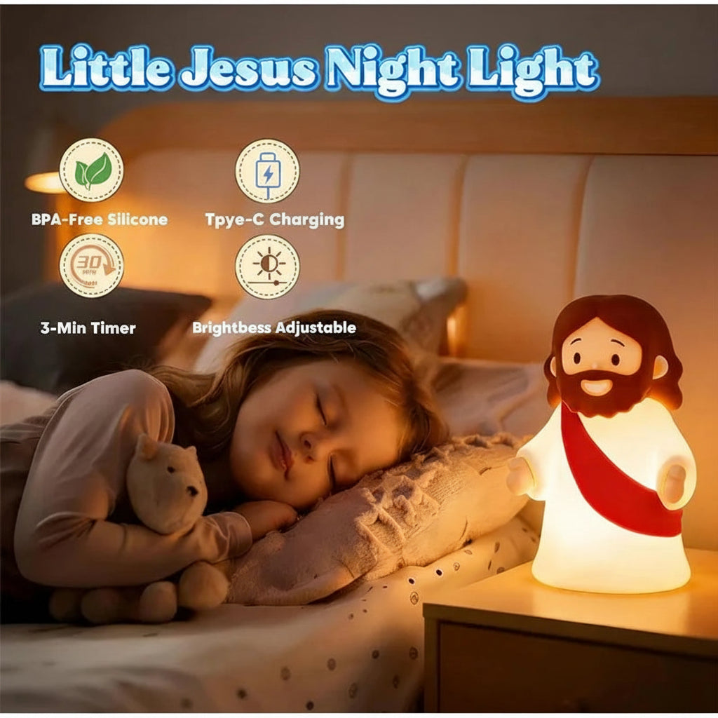 Mini Jesus Glowing Silicone Night Light – Faith Desk Decor