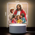 3D Cross Acrylic LED Night Light – Faith Room & Desk Lamp