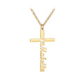 Custom name engraved stainless steel cross necklace