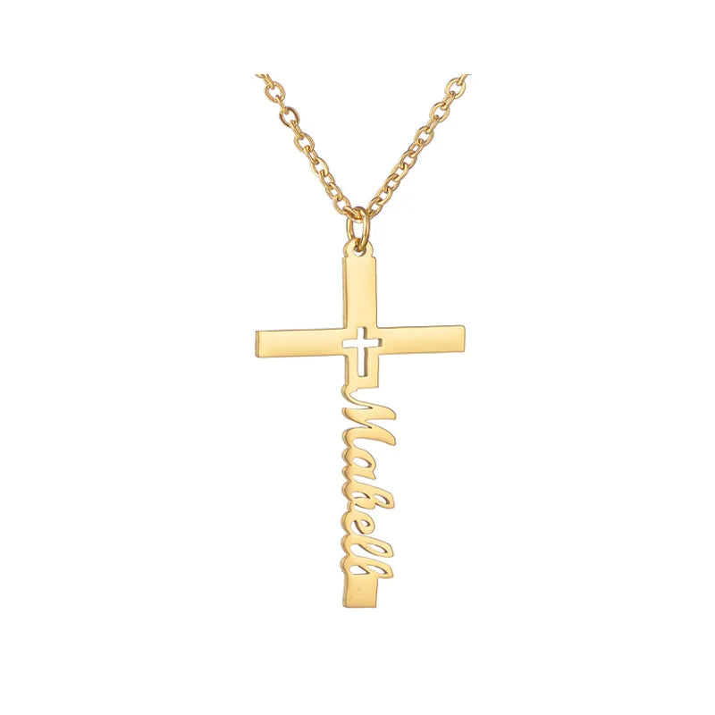 Engraved cross necklace — part of the Complete Baptism Day Set