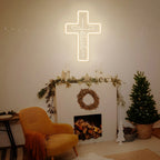 Jesus Cross LED Neon Sign – Faith Wall Decor for Home & Church