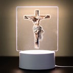 3D Cross Acrylic LED Night Light – Faith Room & Desk Lamp