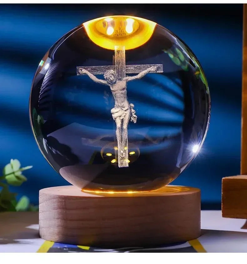 Faith Crystal Ball Devotional Figurine – Jesus, Mary & Angel Designs